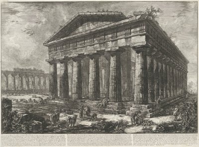 Tempel van Neptunus te Paestum door Giovanni Battista Piranesi