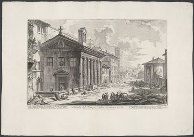 Tempel van Portunus te Rome door Giovanni Battista Piranesi