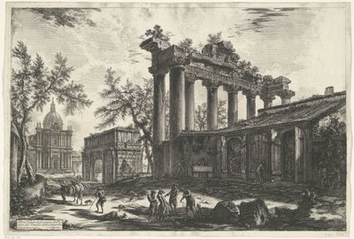 Tempel van Saturnus te Rome door Giovanni Battista Piranesi