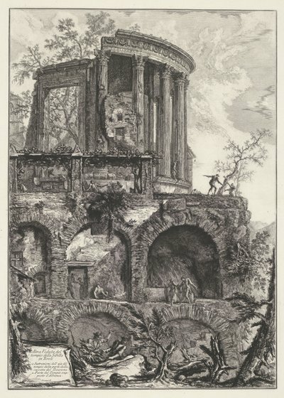 Tempel van Vesta te Tivoli door Giovanni Battista Piranesi
