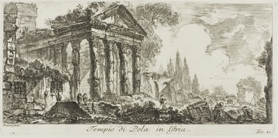 Tempel van Pola in Istrië, plaat 21 uit Enkele Zichten van Triomfbogen en andere monumenten door Giovanni Battista Piranesi