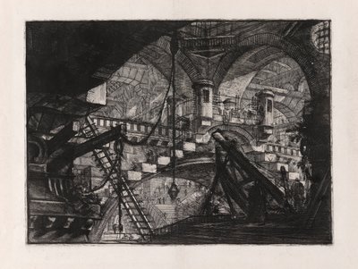 De boog met een schelpmotief, plaat 11 uit Carceri d door Giovanni Battista Piranesi