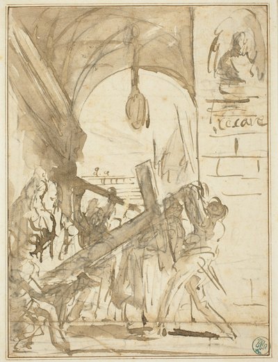 Het dragen van het kruis door Giovanni Battista Piranesi