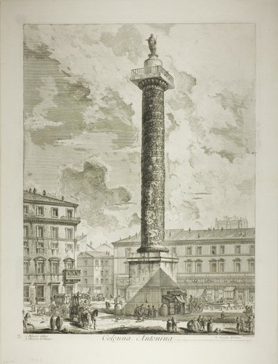 De Zuil van Marcus Aurelius, uit Zichten van Rome door Giovanni Battista Piranesi