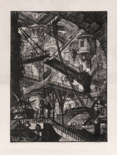 De Ophaalbrug, plaat 7 uit Carceri d door Giovanni Battista Piranesi