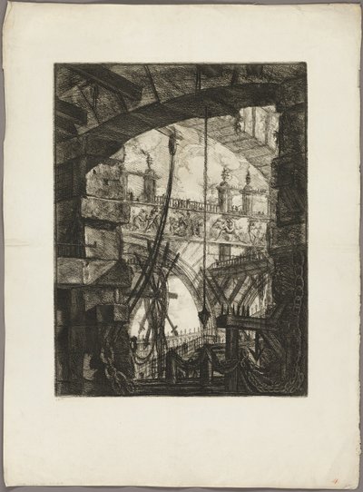 De Grote Piazza, plaat 4 uit Denkbeeldige Gevangenissen door Giovanni Battista Piranesi