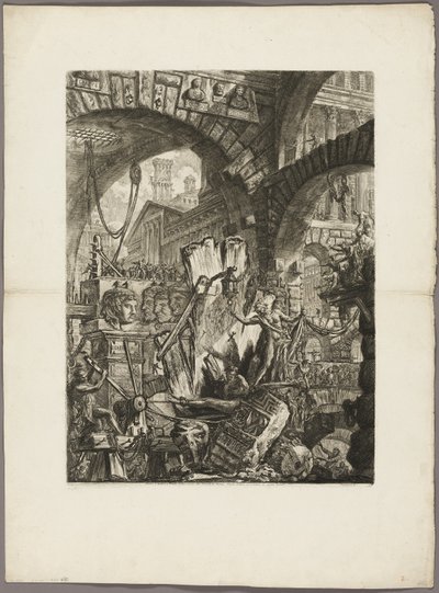 De Man op het Rek, plaat 2 uit Imaginaire Gevangenissen door Giovanni Battista Piranesi