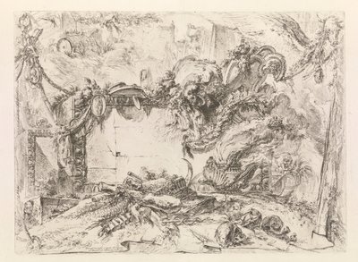 De monumentale tablet, uit Grotteschi (Grotesken) door Giovanni Battista Piranesi
