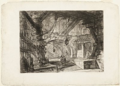 De pier met kettingen, plaat 16 uit Imaginaire Gevangenissen door Giovanni Battista Piranesi