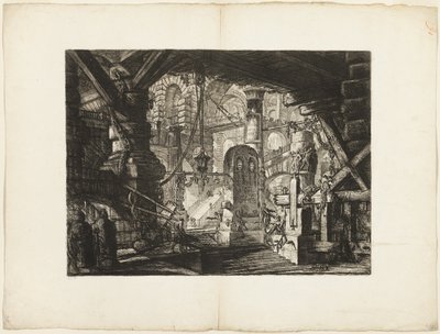 De Pier met Kettingen, plaat 16 uit Imaginaire Gevangenissen door Giovanni Battista Piranesi