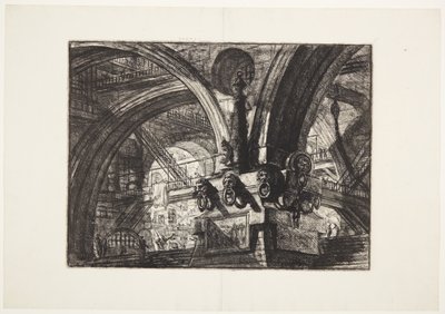 De pier met een lamp door Giovanni Battista Piranesi