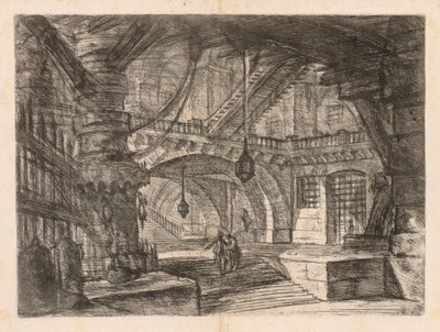 De Gevangenissen: Een Brede Hal met Lantaarns, 1745-1750 door Giovanni Battista Piranesi