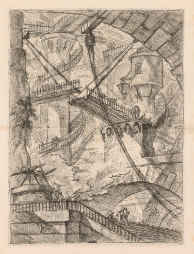 De Gevangenissen: Een Immens Interieur met een Ophaalbrug door Giovanni Battista Piranesi
