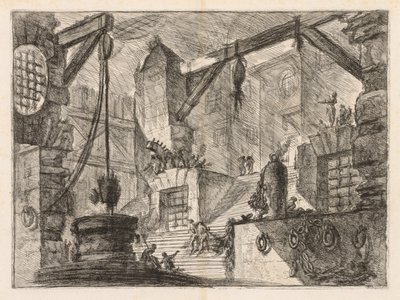 De Gevangenissen: Kolonnade Interieur met een Brede Trap door Giovanni Battista Piranesi