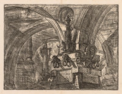 De Gevangenissen: Ronde Bogen die uit een Vierkante Kolom Voortkomen door Giovanni Battista Piranesi