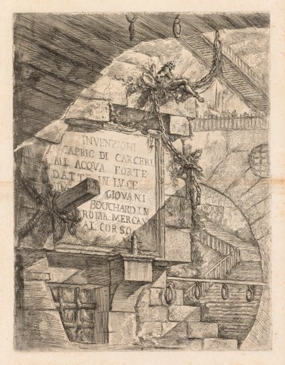 De Gevangenissen: Titelpagina -- Interieur van een Gevangenis door Giovanni Battista Piranesi
