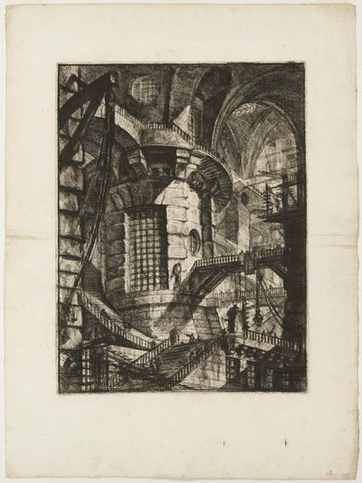 De Ronde Toren, plaat 3 uit Denkbeeldige Gevangenissen door Giovanni Battista Piranesi