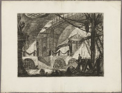 De Zaagbok, plaat 12 uit Imaginaire Gevangenissen door Giovanni Battista Piranesi