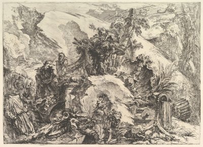 De skeletten, uit Grotteschi, ca. 1748 door Giovanni Battista Piranesi