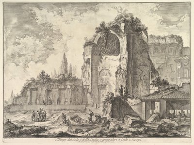 De Tempel van Venus en Roma ten onrechte Tempel van Sol en Luna genoemd, ca. 1759 door Giovanni Battista Piranesi
