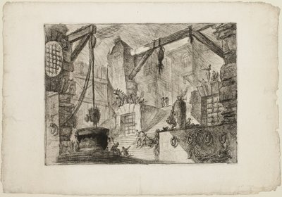 De put, plaat 13 uit Imaginaire gevangenissen door Giovanni Battista Piranesi