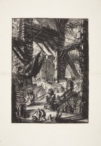 De trap met trofeeën door Giovanni Battista Piranesi