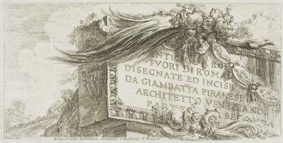 Titelpagina: Romeinse Oudheden buiten Rome getekend en geëtst door Giambat
