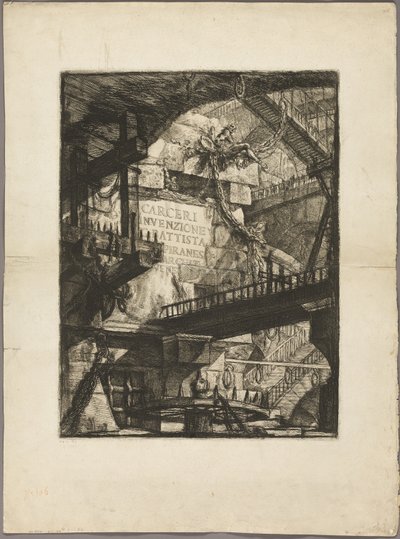 Titelpagina uit denkbeeldige gevangenissen door Giovanni Battista Piranesi
