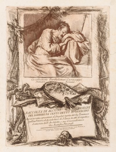 Titelpagina van Raccolta di alcuni disegni del Barberi da Cento Ietto il Gerucino door Giovanni Battista Piranesi