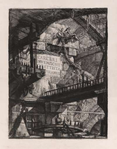 Titelplaat, plaat 1 uit Carceri d door Giovanni Battista Piranesi