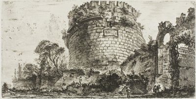 Graf van Caecilia Metella genaamd Capo di Bove [Ossenhoofd], plaat twintig uit Enkele uitzichten van triomfbogen en andere monumenten door Giovanni Battista Piranesi