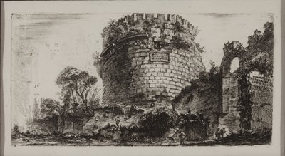 Graf van Caecilia Metella genaamd Capo di Bove, of Ossenhoofd door Giovanni Battista Piranesi