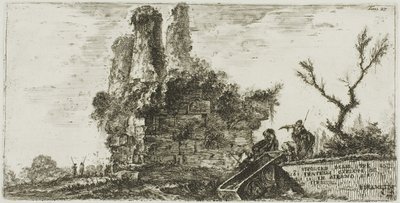 Graf van de drie Curiatii broers in Albano, plaat 27 uit Enkele Zichten van Triomfbogen en andere monumenten door Giovanni Battista Piranesi