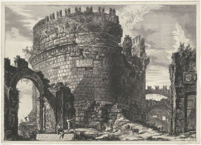 Tombe van Caecilia Metella te Rome door Giovanni Battista Piranesi