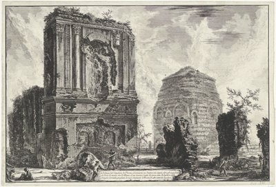 Tombes van Licinianus Piso en de Cornelius familie langs de Via Appia door Giovanni Battista Piranesi