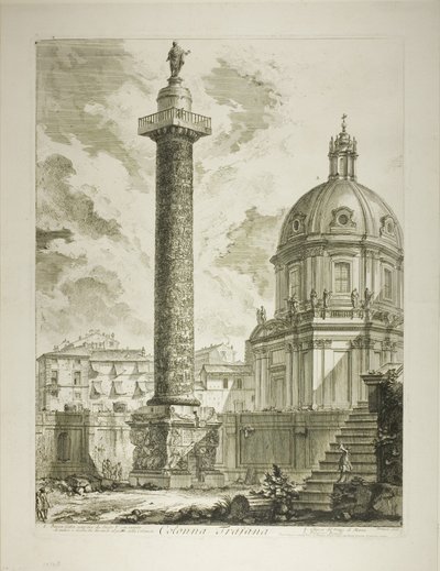 De Zuil van Trajanus, van Gezicht op Rome door Giovanni Battista Piranesi