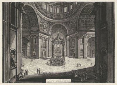 Transept van de Sint-Pietersbasiliek te Vaticaanstad door Giovanni Battista Piranesi