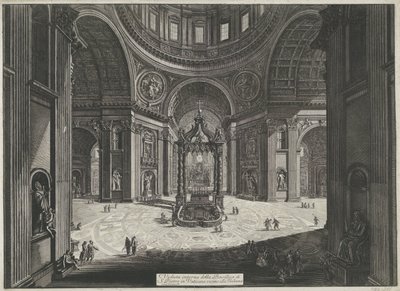 Transept van de Sint-Pietersbasiliek te Vaticaanstad door Giovanni Battista Piranesi
