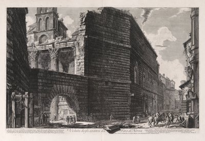 Veduta degli avanzi del Foro di Nerva (Uitzicht op de overblijfselen van het Forum van Nerva), uit Vedute di Roma (Gezichten van Rome) door Giovanni Battista Piranesi