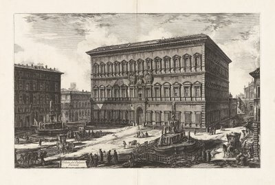 Veduta del Palazzo Farnese (Uitzicht op het Palazzo Farnese), uit Vedute di Roma (Gezichten van Rome) door Giovanni Battista Piranesi