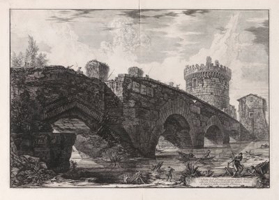 Gezicht op de Ponte Lugano door Giovanni Battista Piranesi