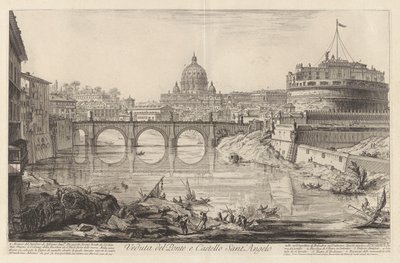 Veduta del Ponte e Castello Sant door Giovanni Battista Piranesi