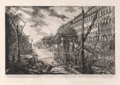 Gezicht op de haven van Ripa Grande door Giovanni Battista Piranesi