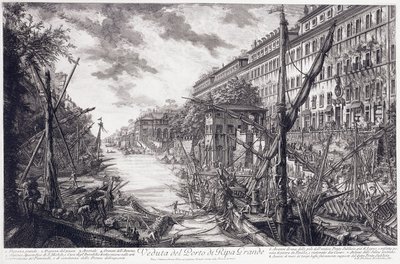 Veduta del Porto di Ripa Grande, ca. 1760 door Giovanni Battista Piranesi