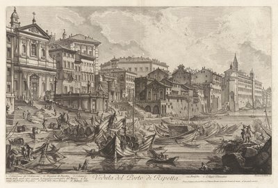 Veduta del Porto di Ripetta, uit Vedute di Roma door Giovanni Battista Piranesi