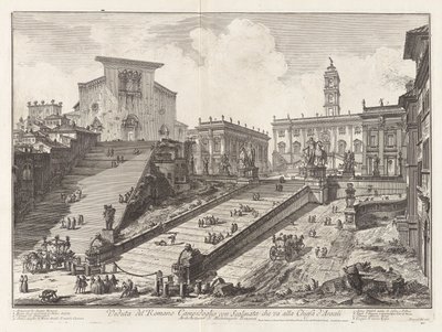 Veduta del Romano Campidoglio con Scalinata che va door Giovanni Battista Piranesi