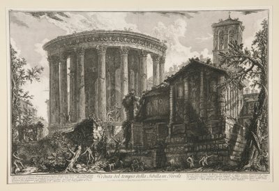 Veduta del tempio della Sibilla in Tivoli, uit Vedute di Roma door Giovanni Battista Piranesi
