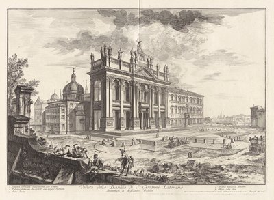 Veduta van de Basiliek van S. Giovanni Laterano, uit Vedute di Roma door Giovanni Battista Piranesi