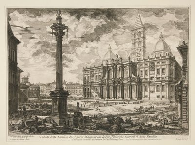Veduta van de Basiliek van S. Maria Maggiore met zijn twee zijvleugels, uit Vedute di Roma door Giovanni Battista Piranesi