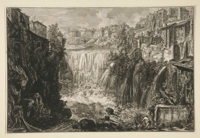 Veduta della Cascata di Tivoli, uit Vedute di Roma door Giovanni Battista Piranesi